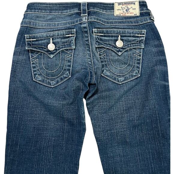 True Religion Y2K Dark Wash Flap Pocket Skinny Jeans - Picture 4 of 5